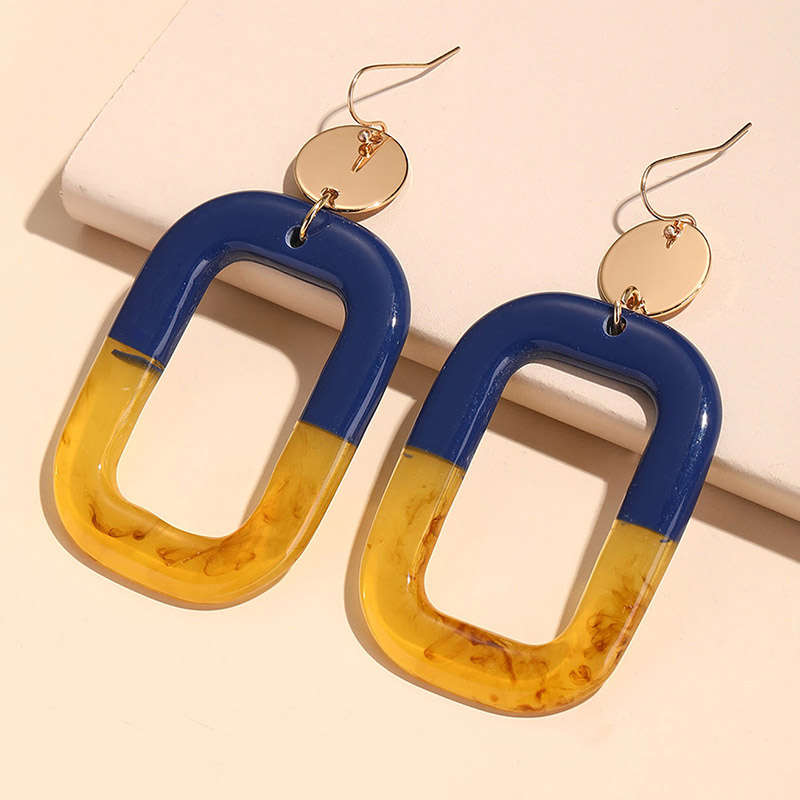 Nueva tendencia, pendientes grandes colgantes para mujer, joyería de , pendientes largos geométricos acrílicos coreanos para mujer, Brincos Retro de verano: Verde oscuro