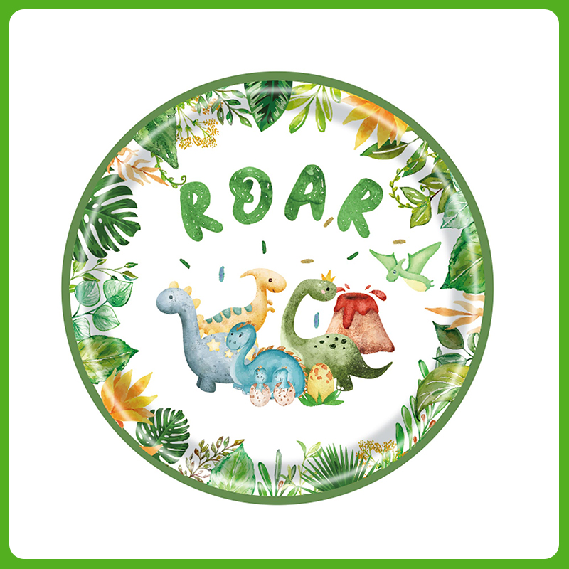 Dinosaurus Verjaardag Decoratie voor Jongen Dinosaurus Thema Servies Borden Kopjes Servetten Tafelkleed Banner Kids Feestartikelen Gunst: Rood