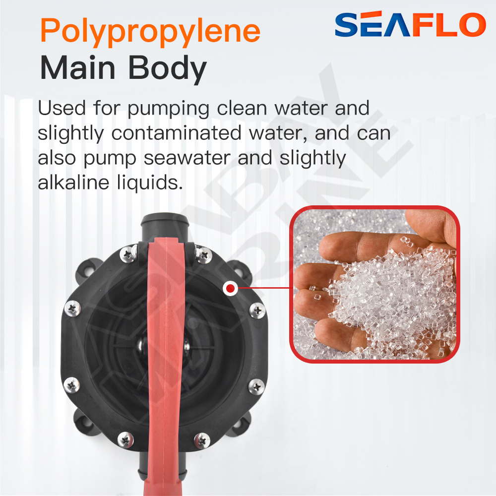 SEAFLO Marine Boat Manual diaphragm hand Bilge Pump with Water Transfer and Self-Priming, High-Flow, Suitable for Wine and Juice