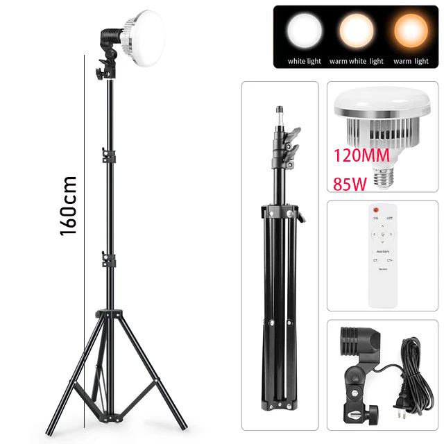 Video Light LED Fill Light Studio Video Light 3200K-5500K Dimmable Bowens Mount Continuous Light Remote Control Video Recording: WHITE