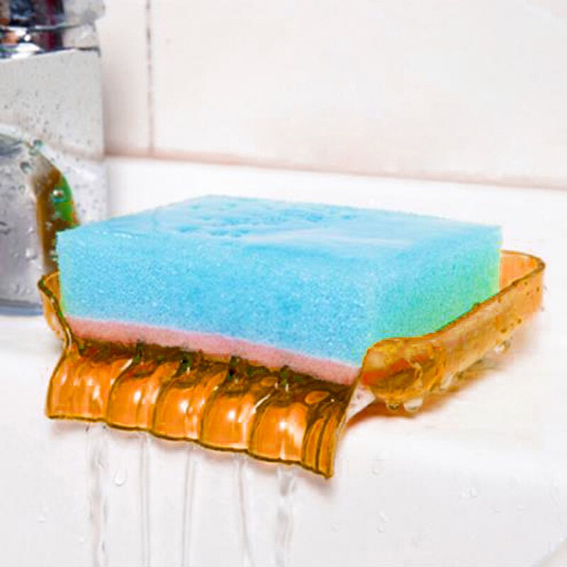 Bathroom Draining Soap Box Kitchen Sink Sponge Drainage Dish Holder t22