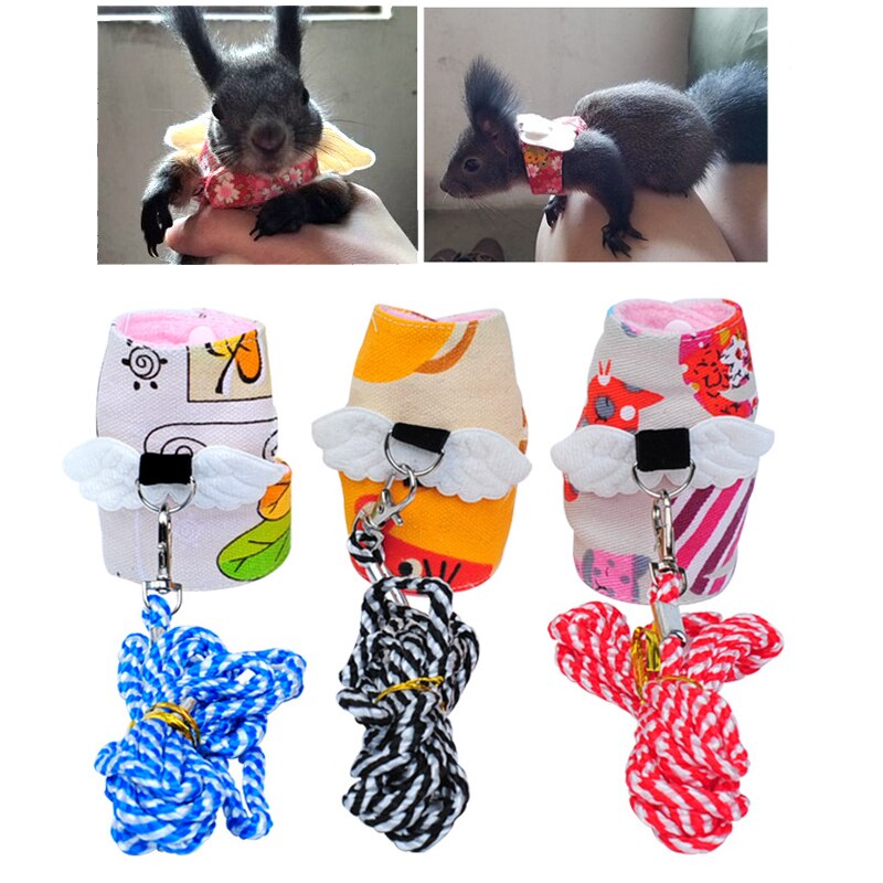 Harnais à ailes d&#39;ange pour animaux de compagnie, petit harnais pour Hamster, gilet, laisse, corde de Traction pour bébé, furets, Rats, sangle de poitrine, automne et hiver