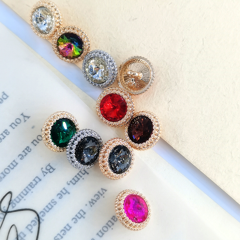 boutons à coudre couture materiel accessoires couture bouton bouton couture Boutons ronds en strass de , 12.5/15/18/21MM, boutons de en métal doré pour vêtements, accessoires de couture, bricolage