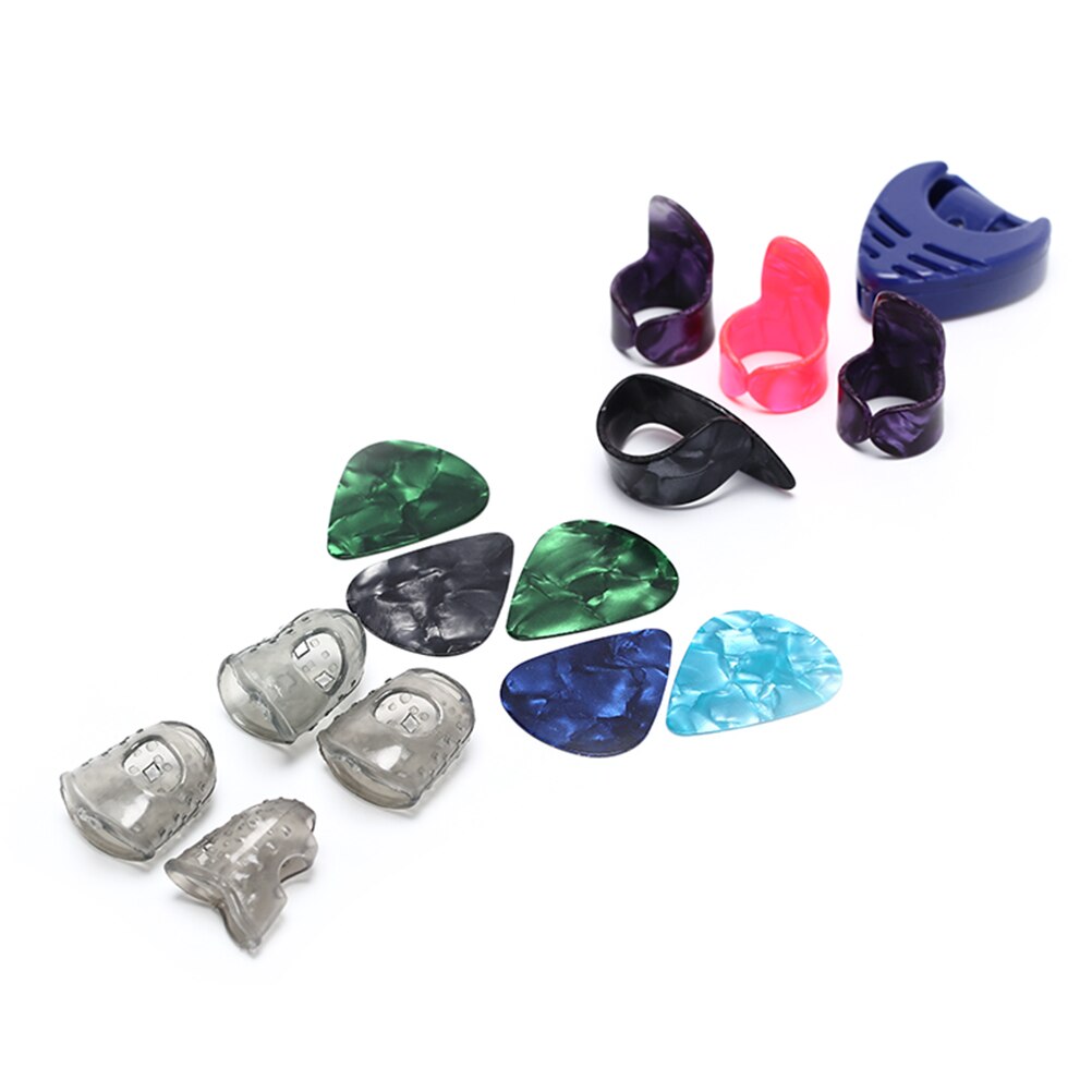 1Set Finger Guitar Picks Celluloid Finger Thumb Guitar Pick Mediator Celluloid Thumb Pick Fingerpicks