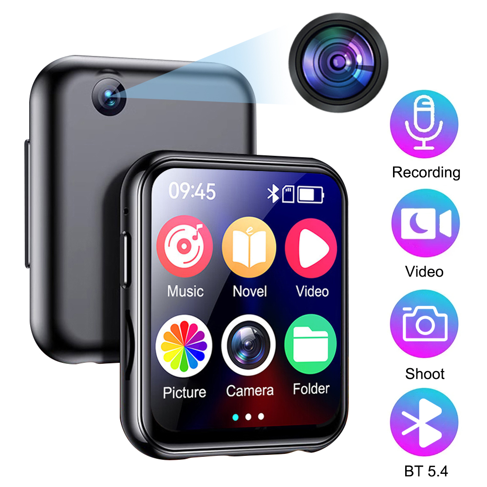 Bluetooth 5.4 HiFi-MP3-Musikplayer mit hochauflösendem Walkman MP4-Voll-Touchscreen, integriertem Lautsprecher, Video-Player, FM/E-Book