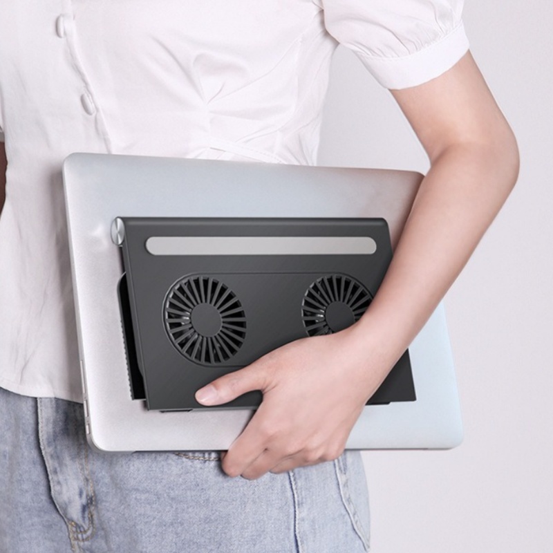 Generic Laptop Cooler Folding Portable Mute Desktop Laptop Cooling Base 3800 RPM Rapid Cooling Pad Notebook Stand for Laptop