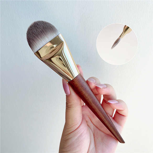 KSHBO-brocha para Base de maquillaje para mujer, 47 cabezales de escoba, brochas de reparación de sombra de Base líquida, herramientas profesionales de belleza: Azul cielo
