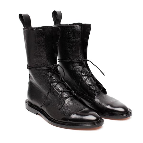 Bottes plates en cuir verni Style britannique pour femmes, belles bottes de moto noires à bout pointu,: 39