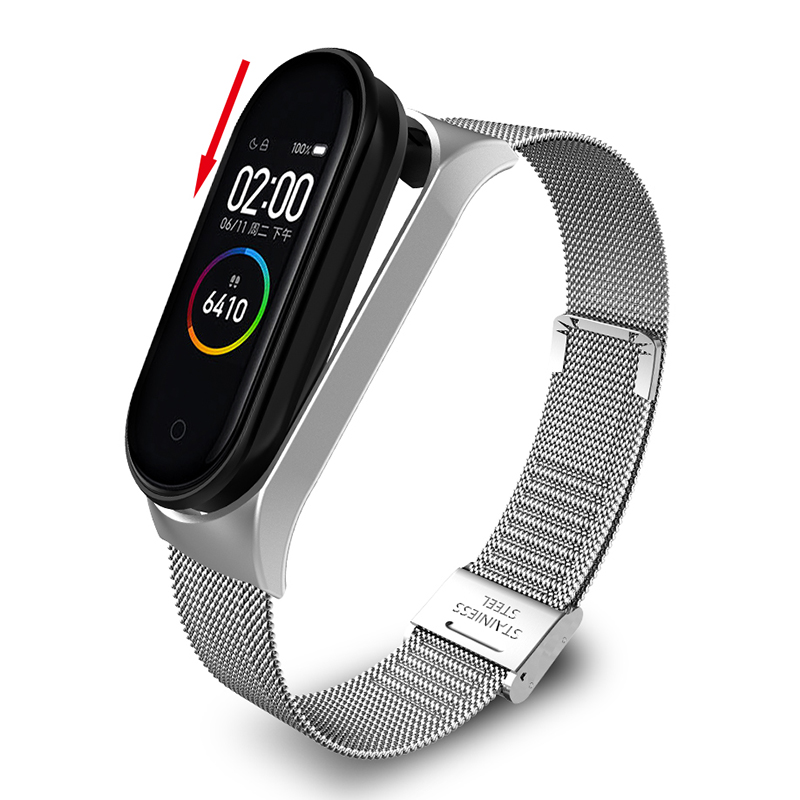 Bracelet de poignet de Bracelet pour Xiaomi Mi bande 3 MiBand 4 Bracelet en métal Bracelet en acier inoxydable Bracelet en option couleur