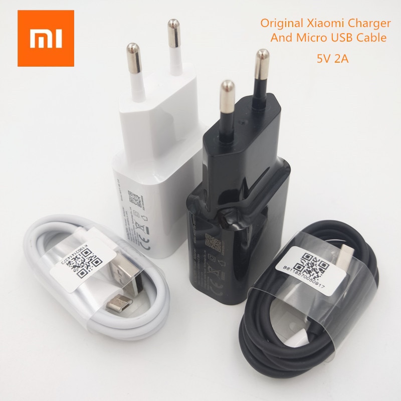 Original xiaomi 5v 2a eu oplader mikro usb kabel vægoplader adapter til redmi 7 7a 6a 5a 4a note 3 4 5 6 pro 4x s2/a2 lite