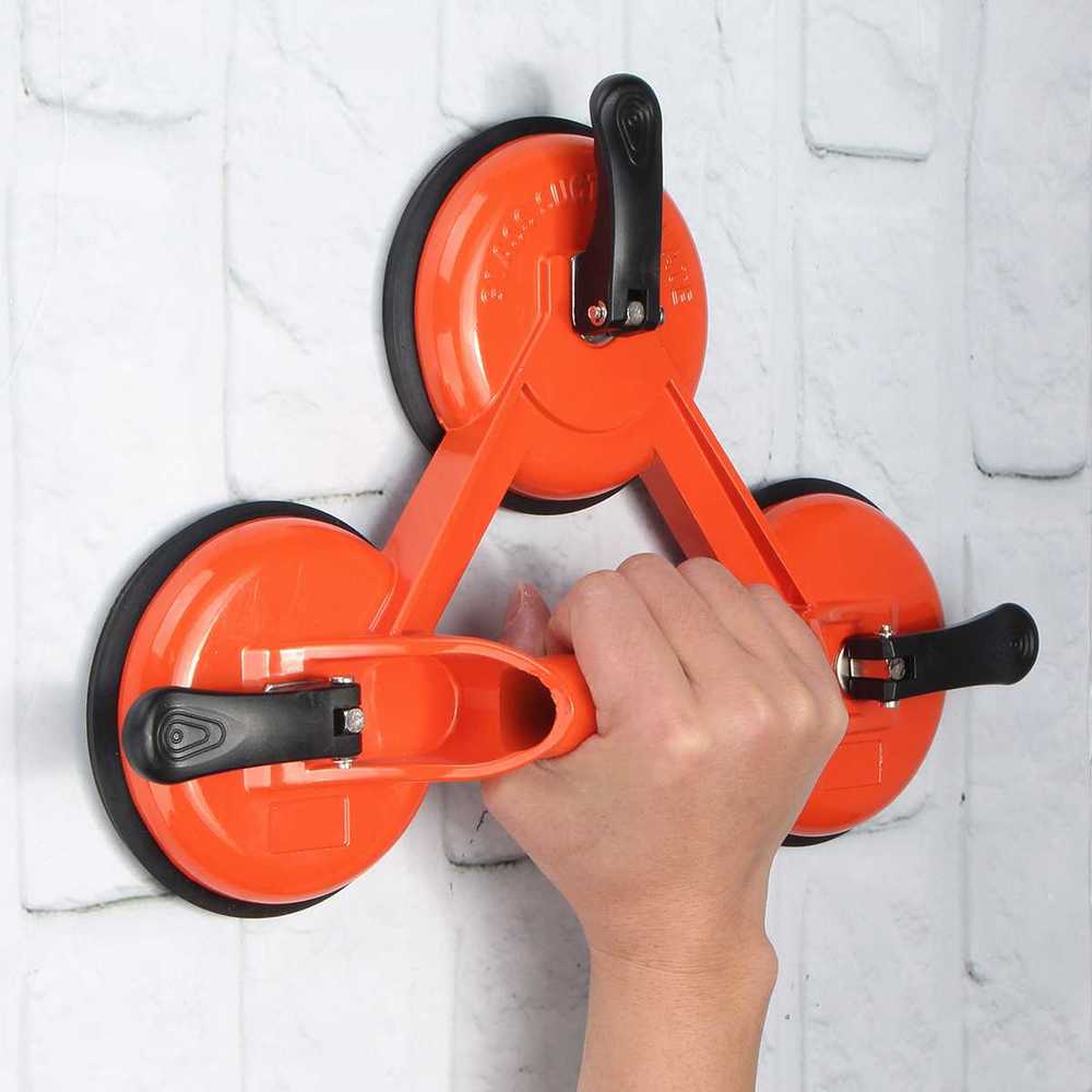 3 sugekop triple pad sugerplade tungt glas løfterholder stærkt værktøj hjem bære flise fjern håndtag værktøj puller  wy421