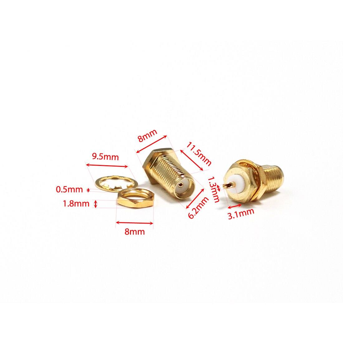 1 st SMA Vrouwelijke Jack Isolator Lange 2mm RF Coax Connector convertor Straight Verguld