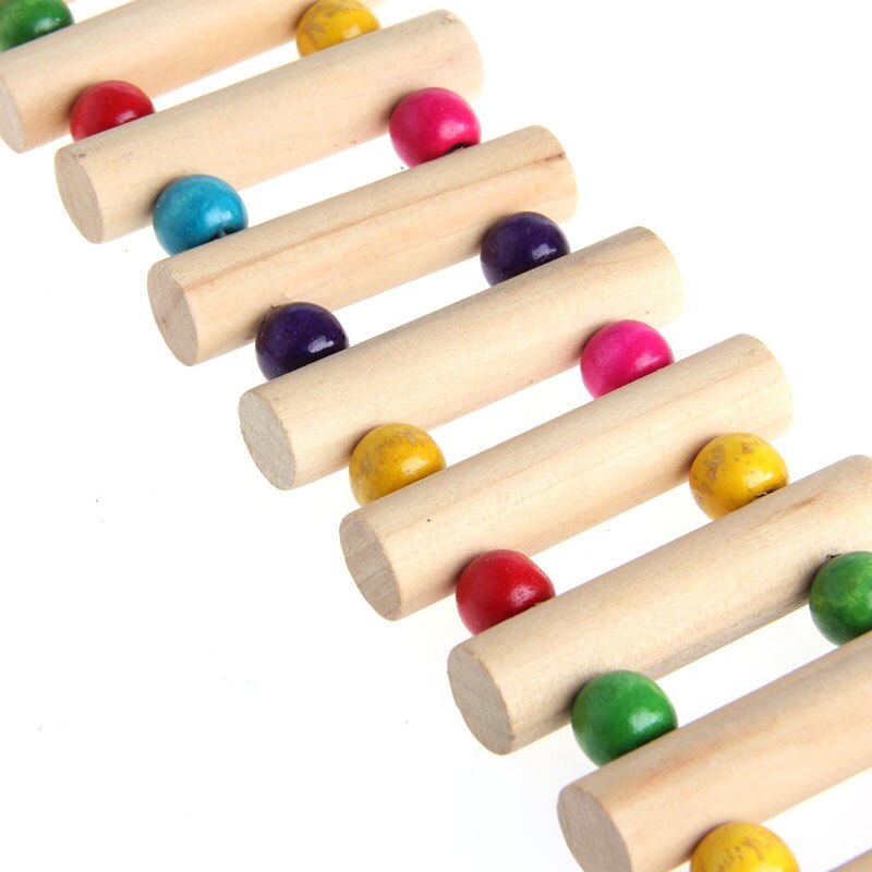 Birds Swing Wooden Bridge Ladder Climb Cockatiel Parakeet Parrot Pet Toy T8DC