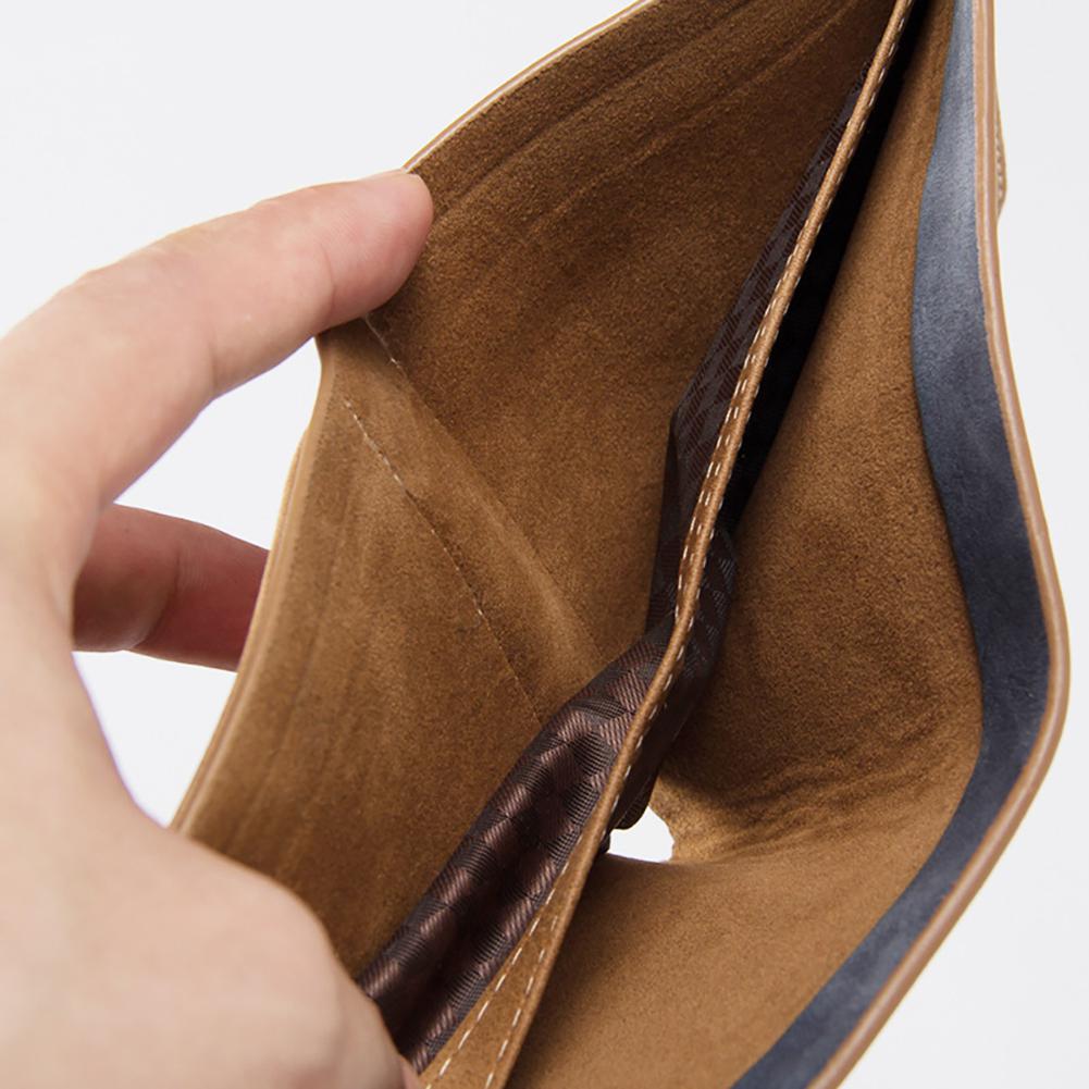 PinShang Männer Retro Bereifte PU Brieftasche Zwei Klapp Männlichen Geldbörse Kreditkarte Halter Einfarbig Kurze Brieftasche geldbörse und brieftasche ZK30