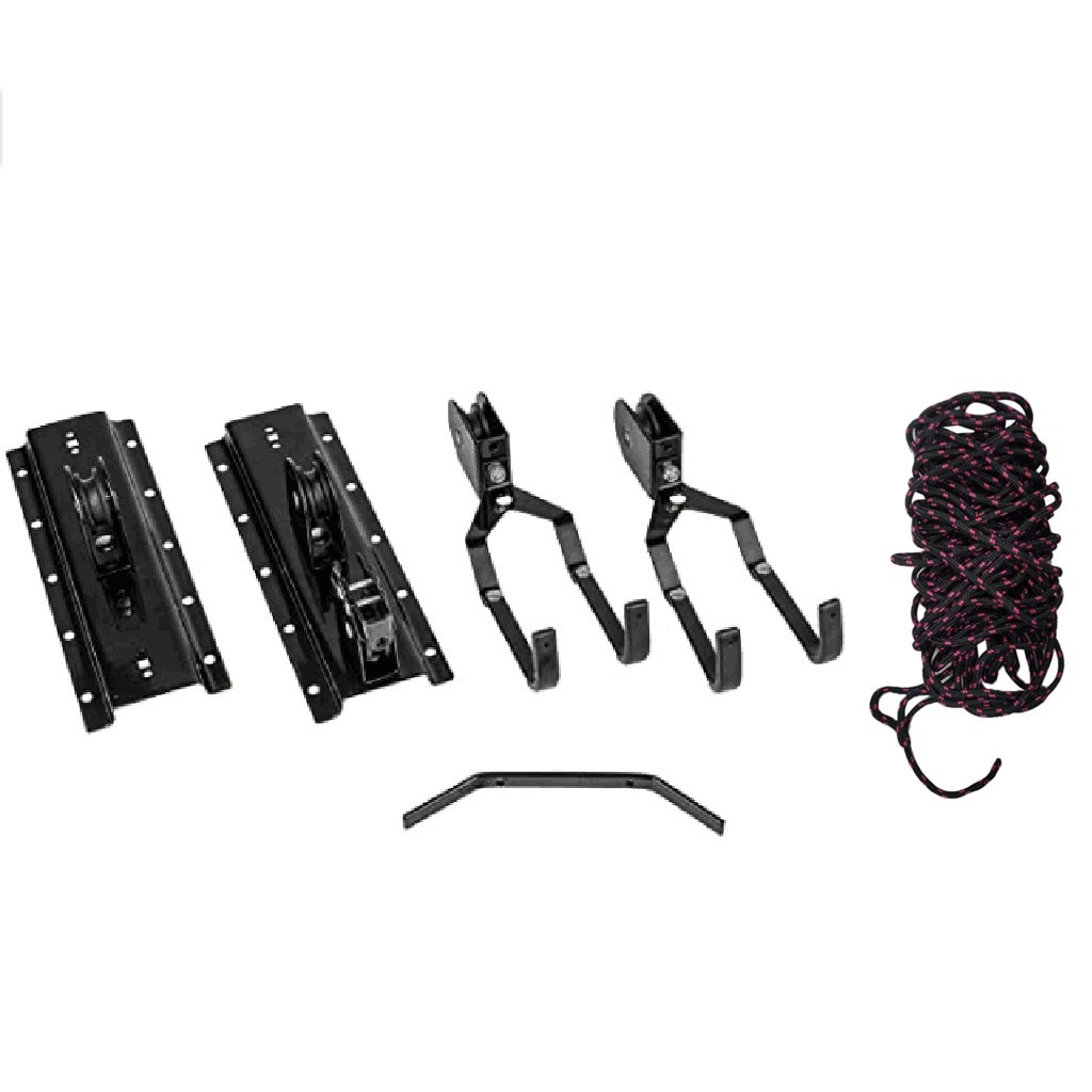 #40 Ceiling Lift Cargo Racks Bicycle Bike Storage Garage Hanger Mounted Hoist Pulley Rack Pulley Hanging Metal Lift Assemblies