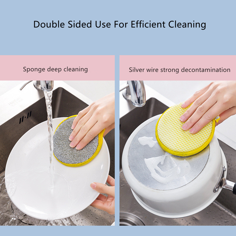 Double Side Dishwashing Sponge Dish Washing Brush Pan Pot Dish Wash Sponges Household Cleaning Reusable Kitchen Tools