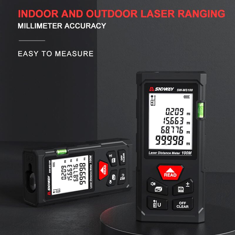SNDWAY Misuratore di distanza laser SW MS50 MS70 MS100 Telemetro digitale Strumento di misurazione laser Telemetro professionale Misuratore laser