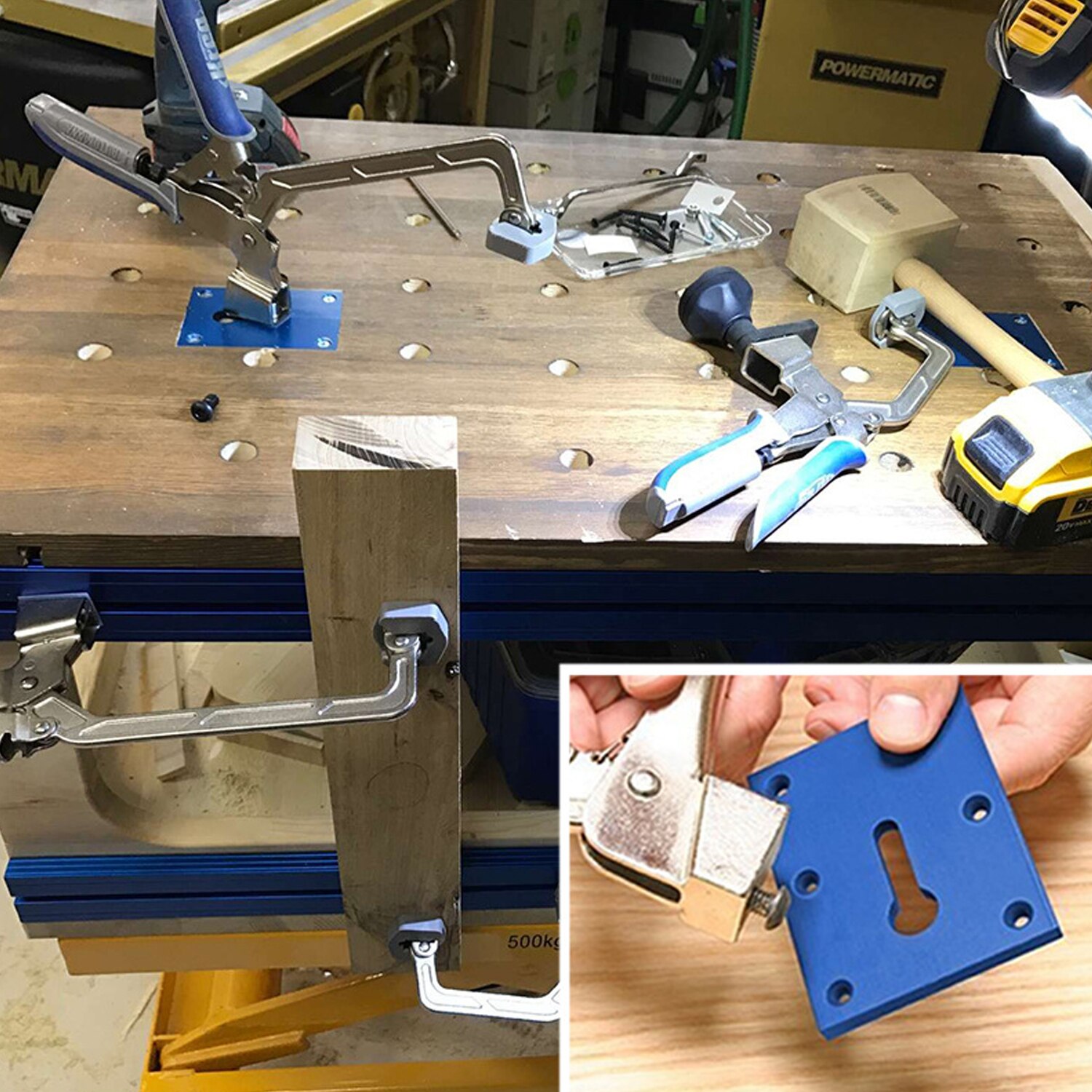 Aluminum Alloy Clamp Plate Mounting Plate Wear Resistant & Durable Carpenter Working Table Fixing Clamp with Screw