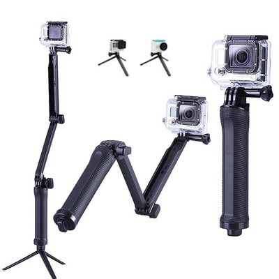 3 Way Grip Waterproof Monopod Selfie Stick Tripod Stand for GoPro Hero 8 7 6 5 Session for Yi 4K Sjcam Eken for Go Pro Accessory