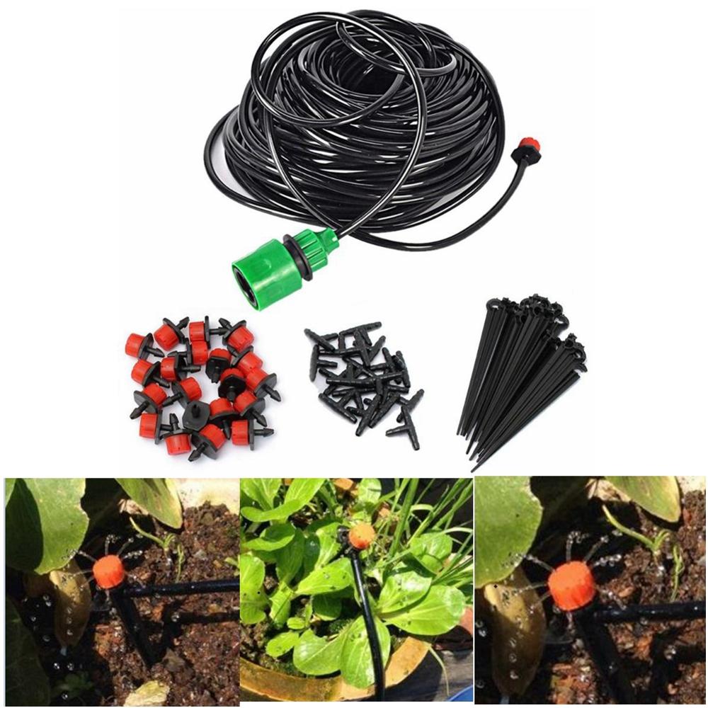1 Set 5M-25M DIY Micro Drip Irrigation System Plant Automatic Self Watering Garden Hose Kits with Connector Adjustable Dripper