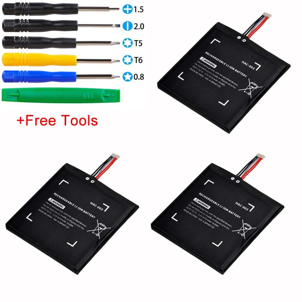 3.7V 4310mAh Li-ion Rechargeable Battery Bateria Replacement Repair for Nintend Nitendo Switch Console HAC-003 HAC003 HAC 003: 3Batteries with tool
