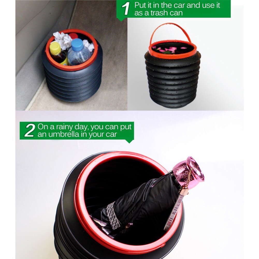 Cubo plegable para limpieza de ventanas de coche, caja de almacenamiento de agua de pesca, contenedor de basura, cubos telescópicos, 4L, 1 Uds.