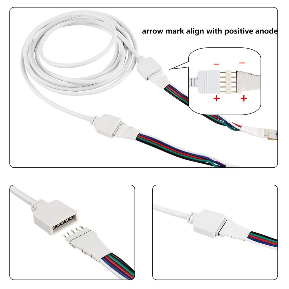 4Pin 5PIN RGBW RGB extension Connector Cable WIRE 30CM 1M 2.5M 5M for 5050 3528 RGBW RGB LED Strip light with 4Pin/5PIN Plugs