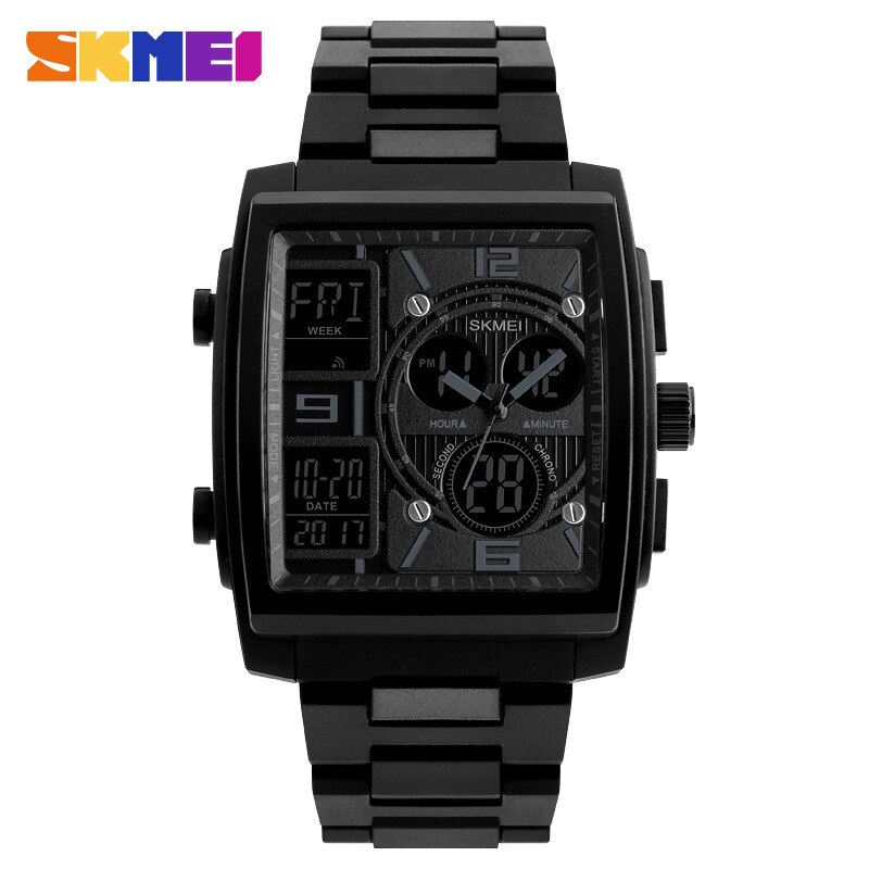 SKMEI Casual Horloge Multifunctionele Dual Display Horloges Digitale & Analoge mannen Horloge Waterdicht Business Man Horloge