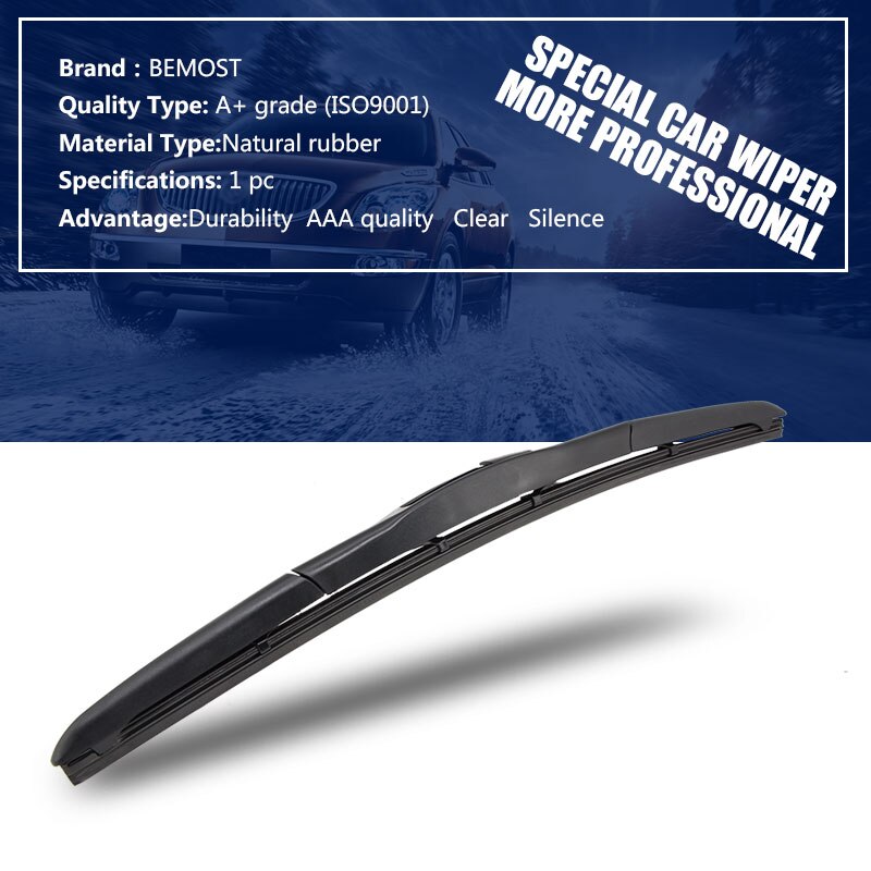 Universal u-typ torkarblad för bil 14 " 16 " 17 " 18 " 19 " 20 " 21 " 22 " 24 " 26 " u krok vindruta vindrute gummi hybrid auto torkare