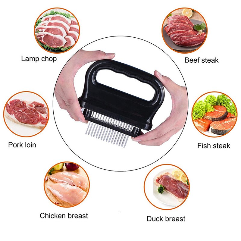 Kitchen Meat Tenderizer Hammer 48 Blades Needle Meat Tenderizer Stainless Steel Knife Meat Beaf Steak Mallet Cooking Tools