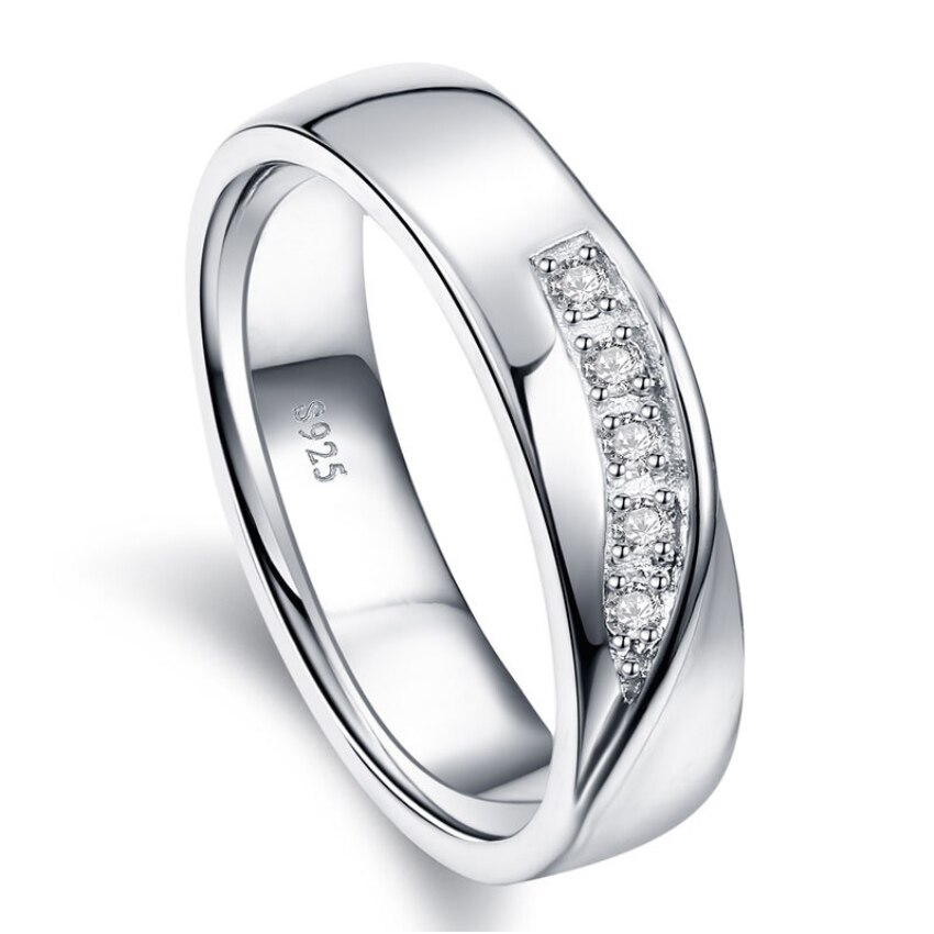 925 Sterling Silber Paar Hochzeit Ring Männer Und Frauen Breite Band High-End-Schmuck: 8 / Ladies Ring