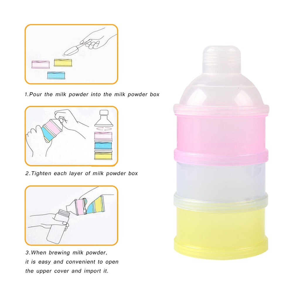 3 Layers Baby Milk Powder Formula Dispenser Feeding Box Container Bottle