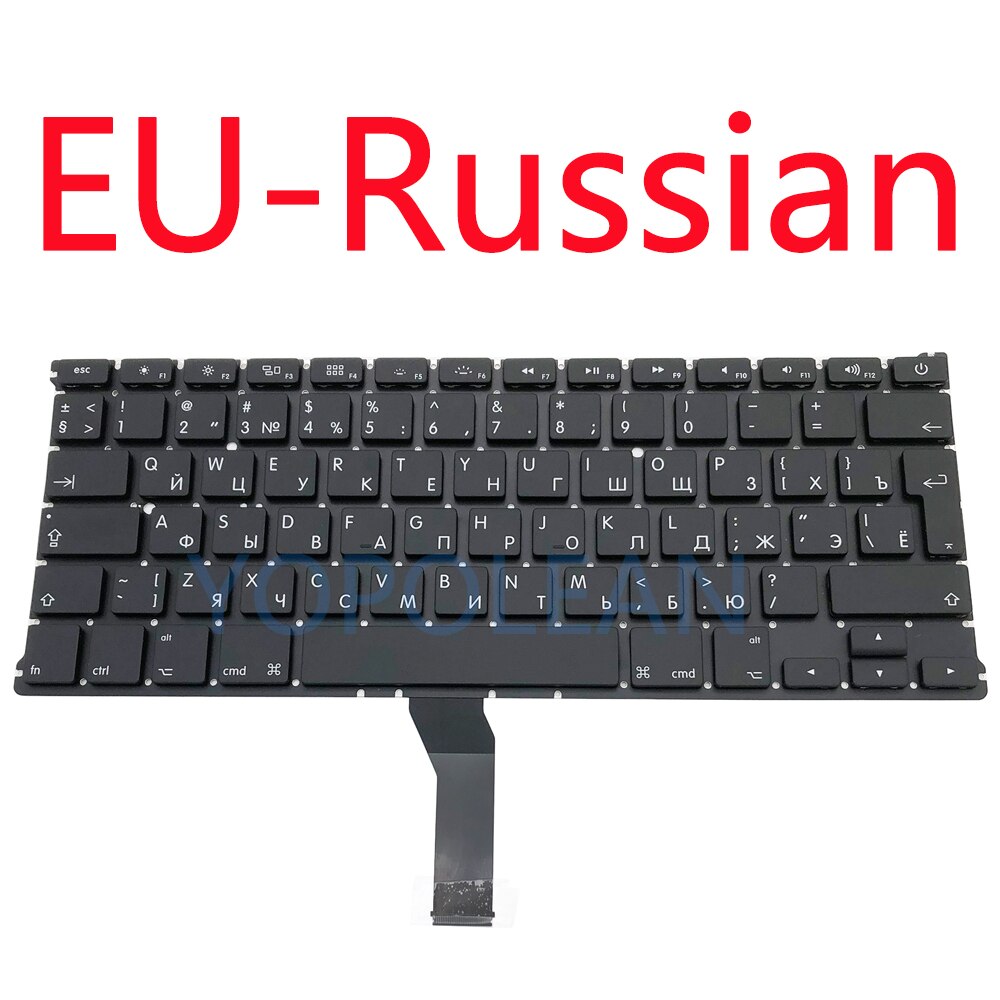 Klawiatura Zamienna US UK Rosyjski Hiszpański Francuski Niemiecki do Macbook Air 13" A1369 A1466