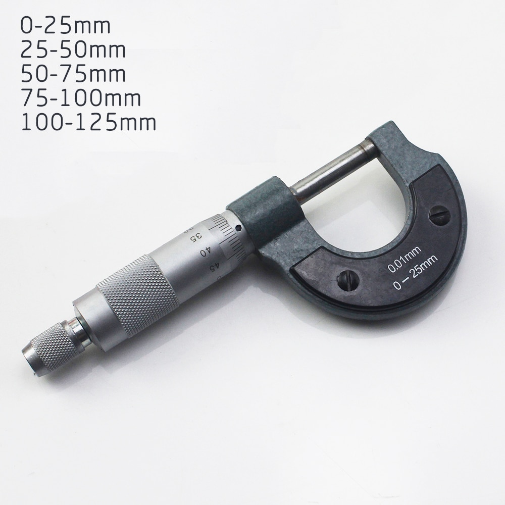 Buiten Spiral Micrometer 0-25 Mm/25-50 Mm/50-75 Mm/75-100 Mm Nauwkeurigheid 0.01 Mm Gauge Schuifmaat Meetinstrumenten
