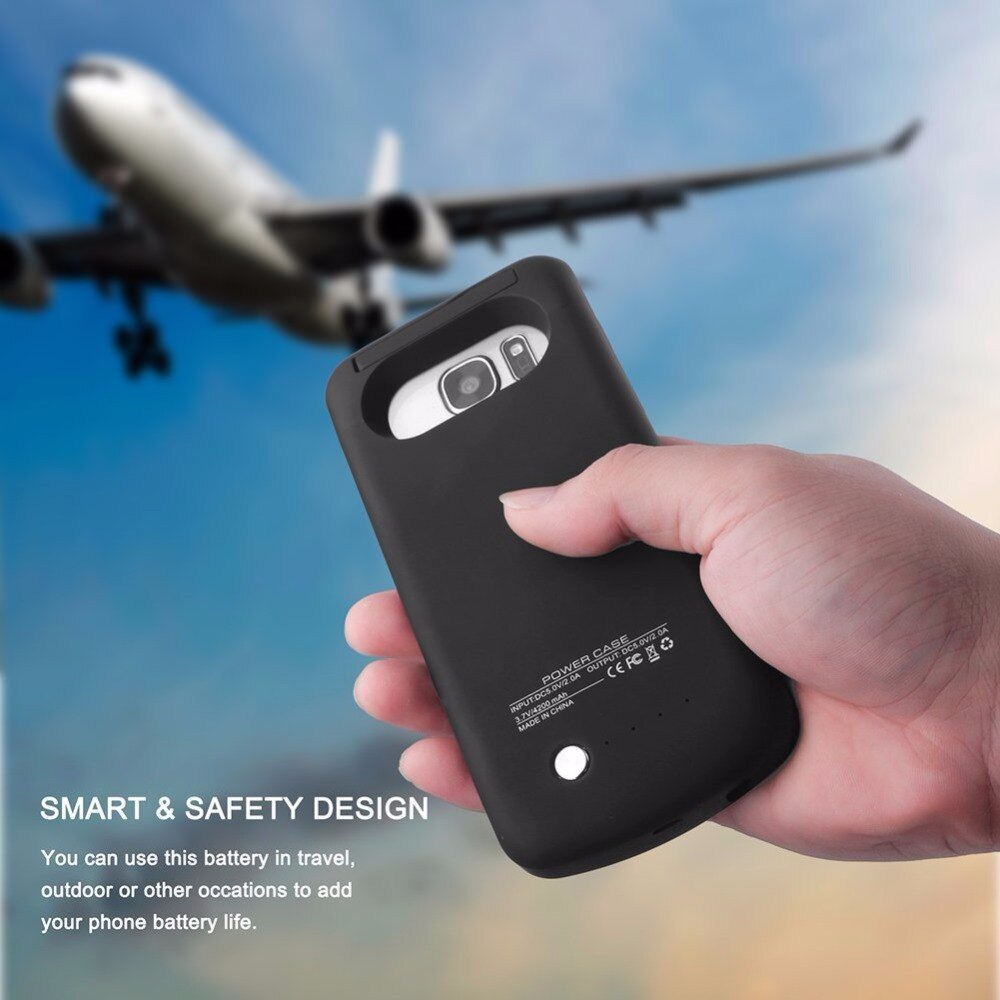 Banco de energía portátil para Samsung galaxy S6 S6edge, paquete de respaldo, funda de cargador de batería externa, soporte estándar, 4200mAh
