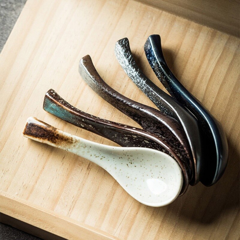 Japan Stijl Servies Soep Lepel Keramische Aziatische Soeplepels Voor Wonton Pho Miso Ramen Japanse Keuken Servies