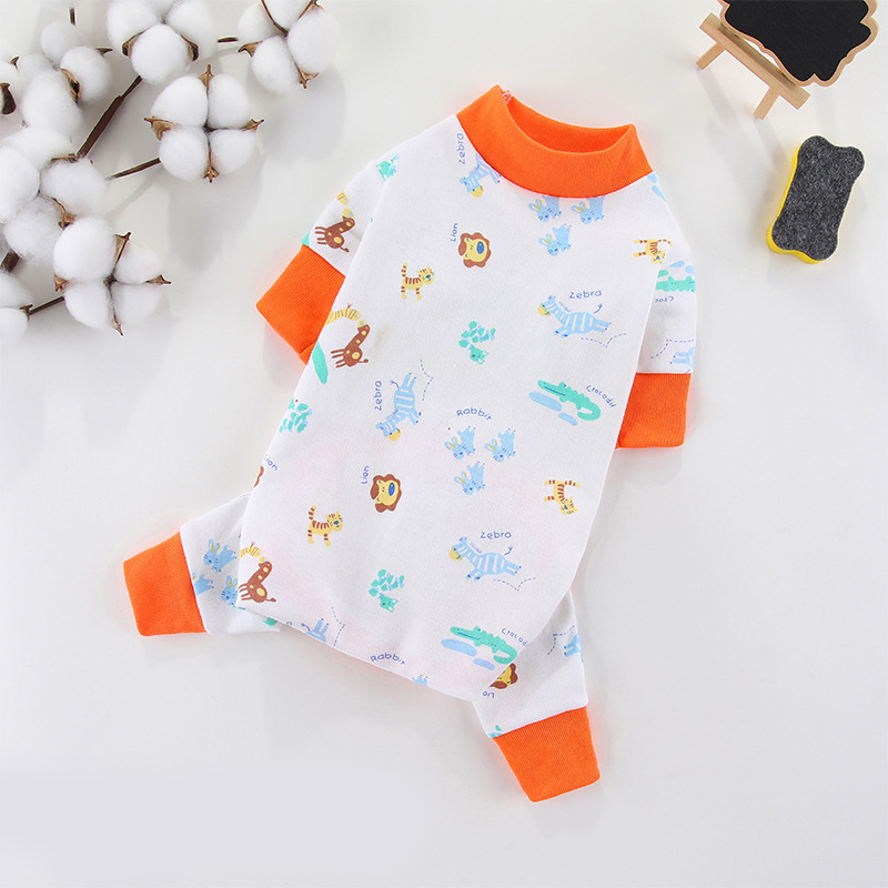 Pet Dog Clothes for Small Dogs Dog Jumpsuits Cute Print Puppy Pajamas Soft Cotton Pet Cat Jumpsuits Chihuahua Clothes: S / Blue