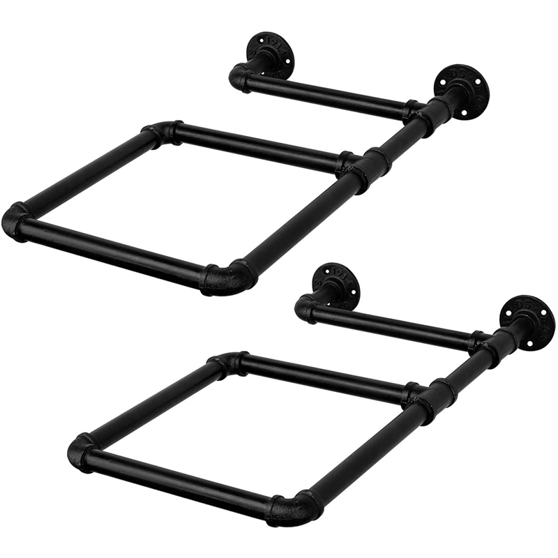 Wall-Mounted Black Industrial Pipe Home Gym Exercise Ball And Inflatable Yoga Balls Fitness Storage Display Rack: Blue