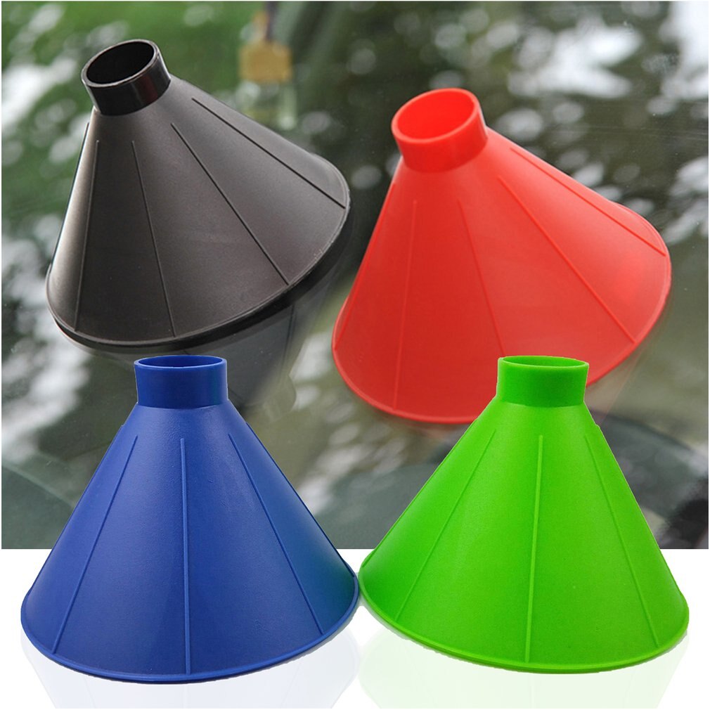 Pelle à neige pour voiture, fournitures de voiture en plastique pour l'hiver, grand entonnoir pour gratter la neige, cône rond