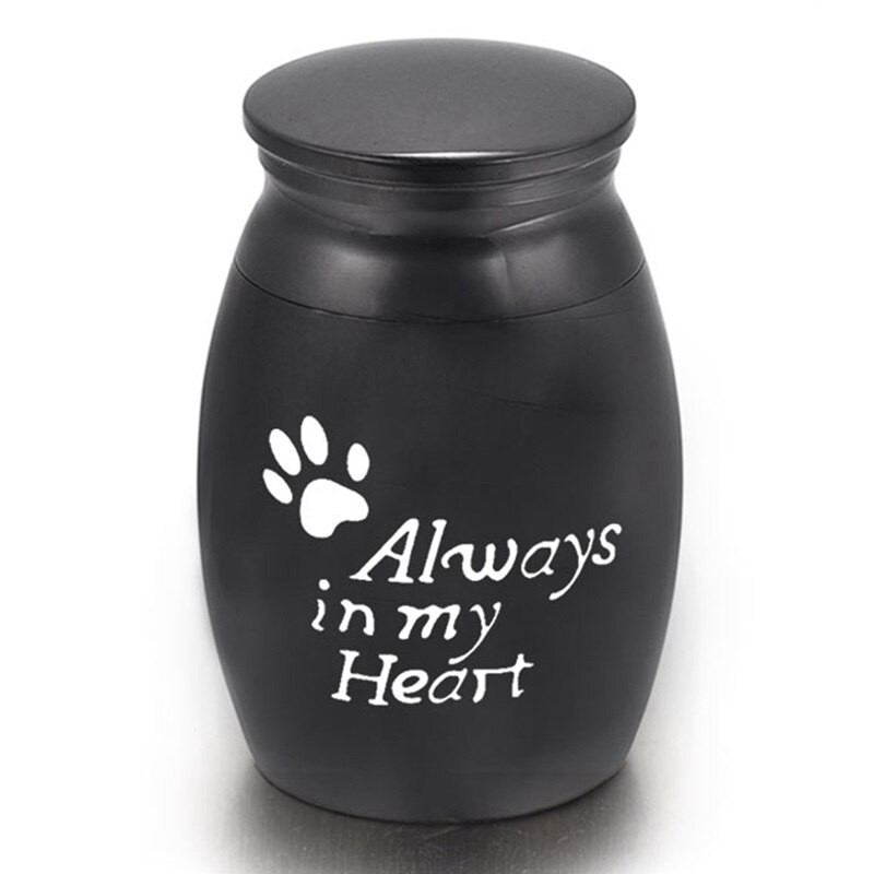 Cremation Ashes Urn Keepsake Casket Columbarium Pet Memorials Mini Size Pet Supplies Black Alloy Pet Urns for Dog Cat Bird Mouse: 03