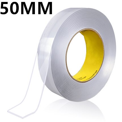 Thuis Herbruikbare Tape Dubbelzijdig Lijm Voor Gezicht Super Gadget Sterke Traceless Cinta Doble Cara Transparante Nano Lijm: 50MM-5M