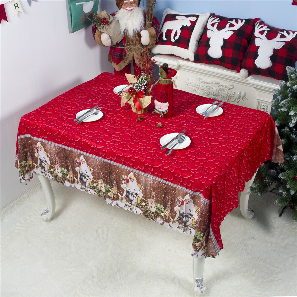 Weddecor Kerst Tafelkleed Ronde Xmas Tafelhoes voor Diner Banketten Verlovingsfeesten Bruiloft Decoraties Verjaardag Verjaardag Nieuwjaar Evenement, Pack van 1-90 Inch