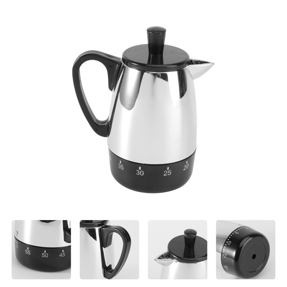 1Pc Lovely Timer Kettle Shaped Mechanical Timer Time Management Tool for Student