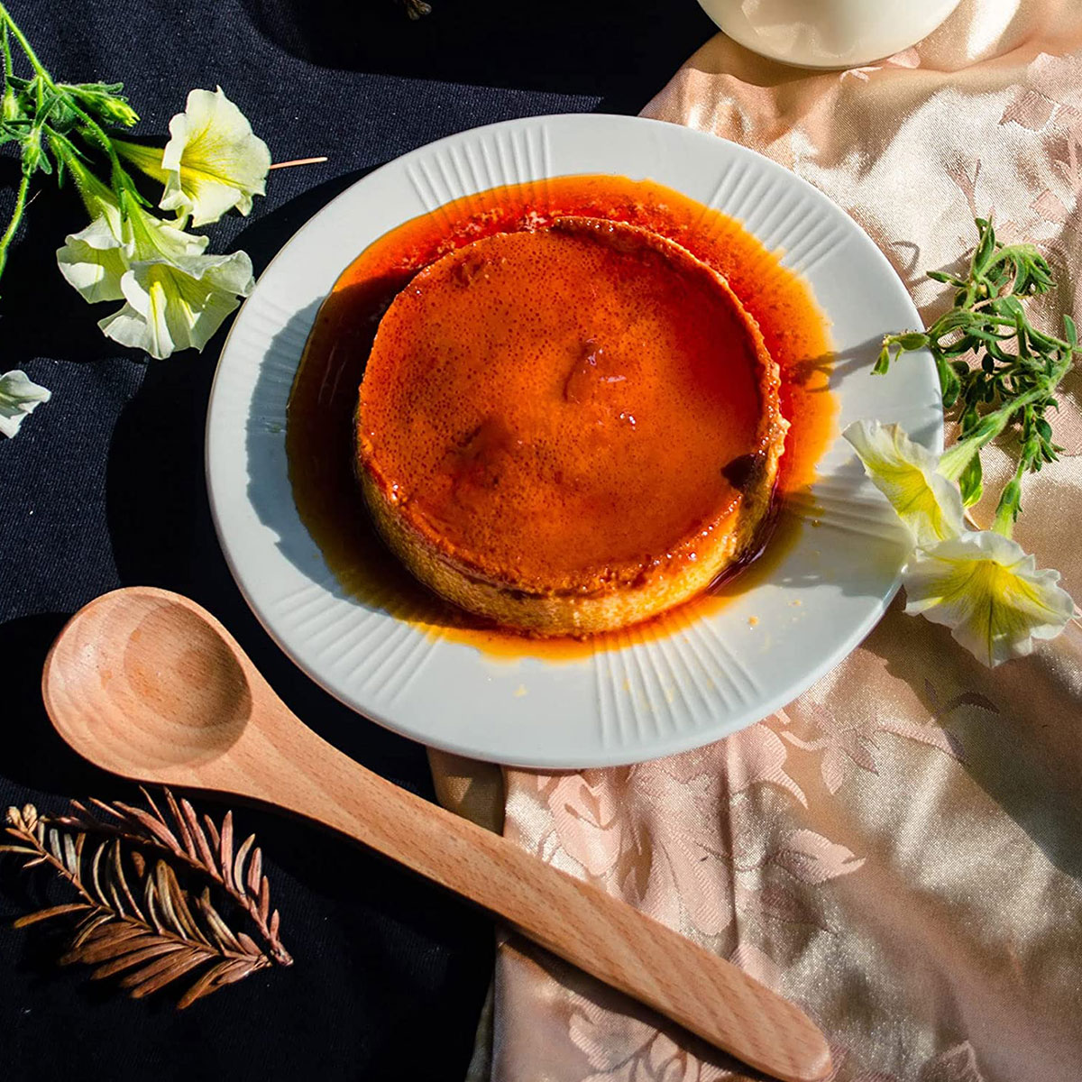 Flan Mold 304 Stainless Steel Flan Pan Mold with Lid and Handle 1.5QT Capacity Flanera Flan Mould Portable Round Cake Baking
