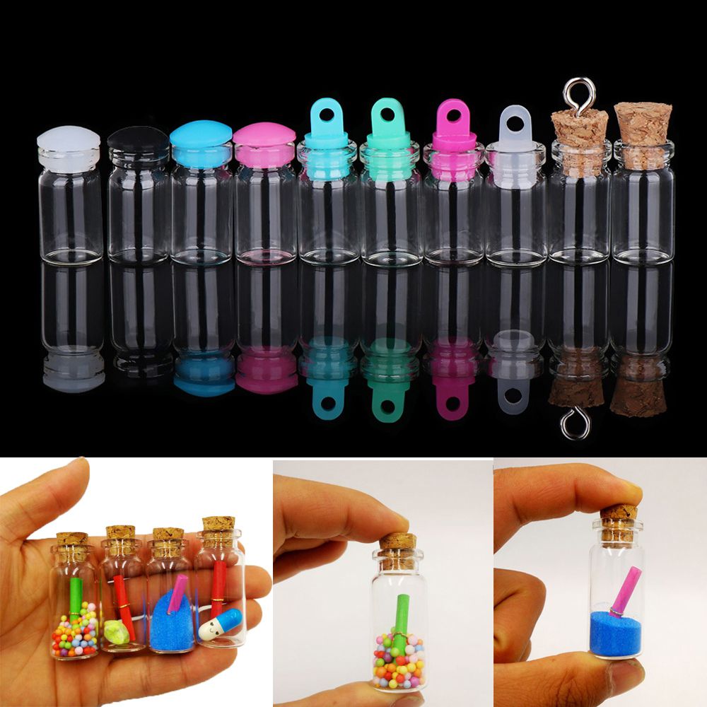 Rainbow Wishing Bottles Home Decor Mini Small Drift Bottle Message Vials Ornaments DIY Containers Glass Jars Decoration