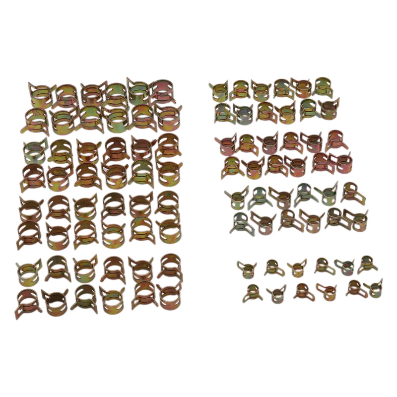 Spring Hose Clamp, 96pcs/8size Fuel/Silicone Vacuum Pipe Low Pressure Air Clip Clamp (12 X Diameter 6mm 8mm 9mm 10mm 11mm 12mm 1