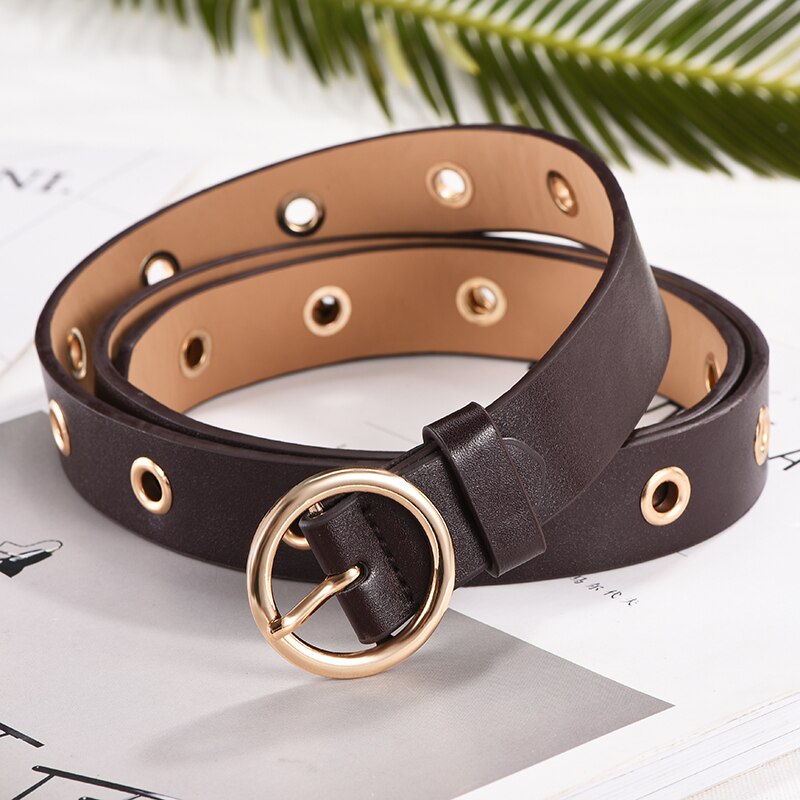 Stijlvolle Bezaaid Riem Metalen Punk Rock Biker Klinknagel Echt Lederen