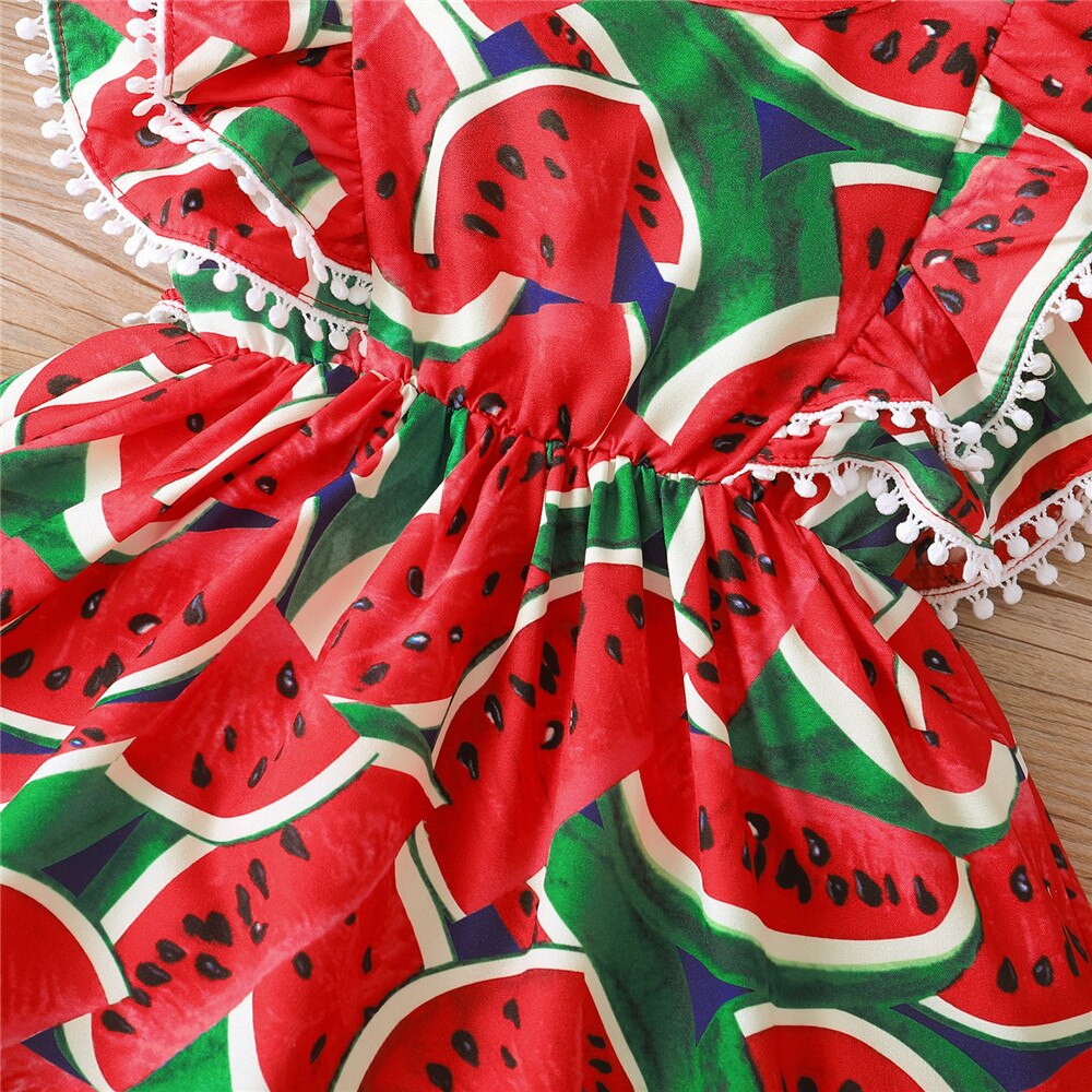 Zapille-vestido con Estampado de sandía para bebé, trajes de , atuendos, prendas de vestir, 2 piezas