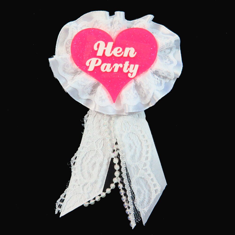 10 Pcs Roze Glitter Badge Witte Kant Lint Broche Vrijgezellenfeest Pin Bruid Om Bachelorette Verjaardag Prinses Knop: WWPINKGLITTERHenpart