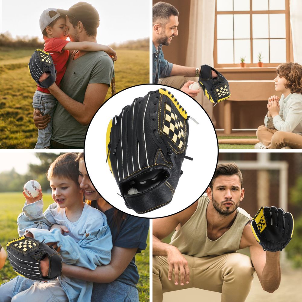 1Pc Sports Glove Baseball Glove Durable Softball Glove (Yellow Black)